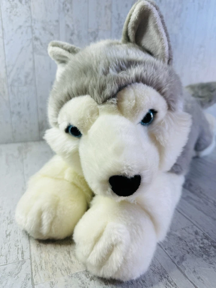 "Felpa Aurora Jumbo Husky Wolf Flopsies Mush 28"" rara" Foto 2 de 4