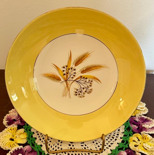 Century Service Autumn Gold Wheat 8.5” Bowl Yellow border Perfect condition!