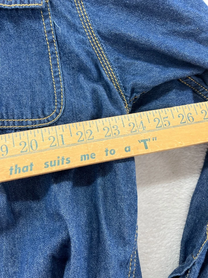 VTG Craftsman Shirt Mens Sz XXL Denim Jean Button Up Long Sleeve - Image 3 of 4