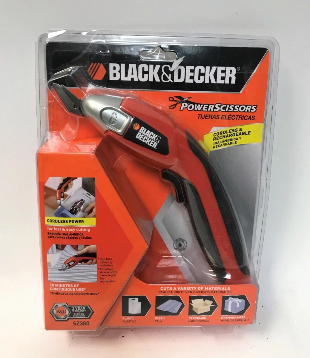 Black & Decker Power Scissors SZ360 Cordless and Rechargeable Open Box