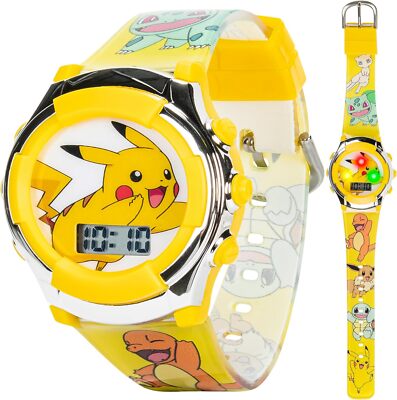 Stay Up To Date WithPOKEMON Special Digital Wristwatch Cute Gift For Kids Yellow
