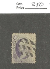 US Scott # 153, 24 cent purple, National Bank Note,1870, VF+, scv. $230