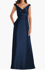 ALFRED SUNG Off the Shoulder Satin Gown Size 4