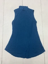 A New Day Womens Blue Ribbed Tank Size Small