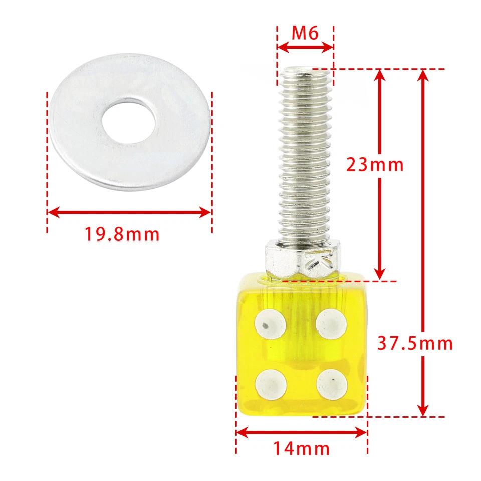 Paar Kennzeichenschrauben Befestigung Gelb Würfel Chopper Custom Motorrad - Bild 2 von 4