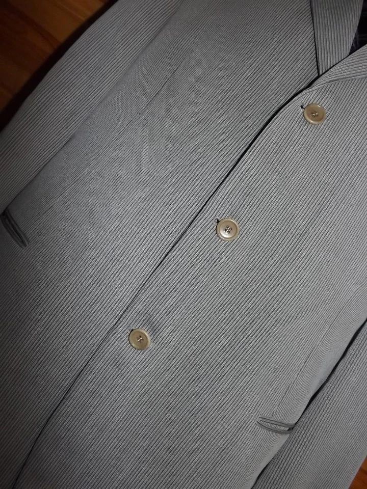 Vestimenta Fatto A Mano 46L Brown Ribbed Wool Three-Button Closure Sport Coat - Image 2 of 4