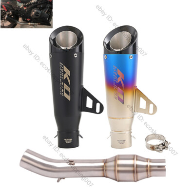 For Benelli 302S 2019-23 Slip On Exhaust System Mid Pipe Black Muffler End Tips