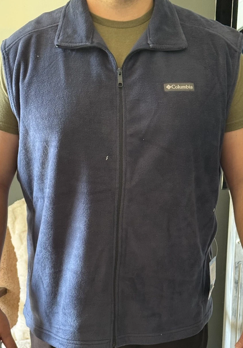 Men's New XXL NWT Columbia Steens Mountain Vest Fleece Blue Hunt Fish Core Cold