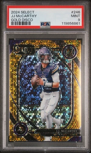 2024 Select H2 JJ McCarthy Gold Disco Rookie /10 Psa9 Pop 1 None Higher