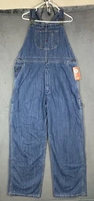 Denim Carpenter Bib Overalls Mens Blue 38x30 W/Pockets 100% Cotton Dungarees NWT