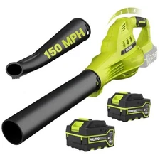 Leaf Blower Cordless with 2X 4.0Ah Batteries and Charger, 60Mins Lasting 
