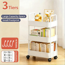 3 Tier Storage Trolley Cart on Wheels Kitchen Bathroom Laundry Narrow Space Rack