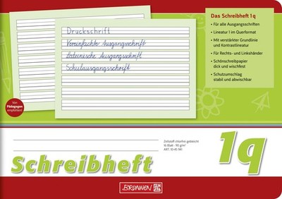 Brunnen 1045941 Writing Book Class 1 (A5 Landscape 16 Sheets Lined, Line Style 1