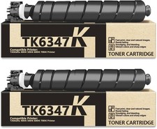 2 Pack TK-6347 TK6347 Black Toner Cartridge Compatible for Kyocera 1T02XF0US0  