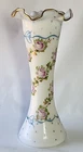 Fenton/Consolidated Regent Charleton Vase Bow Roses 10 1/2" Gold Trim Ruffle