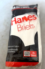 Vintage 1996 Hanes Mens Briefs Underwear Size 40 Pack of 3 New Old Stock USA