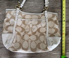 Coach Alexandra Shoulder Bag Beige Medium CC Signature Canvas w/Leather  F21919