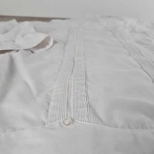 Gongora Guayabera Shirt Mens 38 White Embroidered Long Sleeve Button Up - Picture 6 of 7