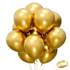 Gold Metallic Balloons 100pcs 12 Inch Helium for 12 inches, 