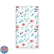 Winpema Red Floral Fitted Crib Sheet Nautical Style Baby Crib Sheet Fit Stand