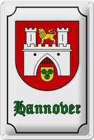 Schild Blech 20X30Cm - Made In Germany - Wappen Hannover Stadtwappen Stadt Metal