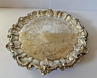 Antique Victorian Sterling Silver Salver 1884 Martin & Co Sheffield 597g Wersja