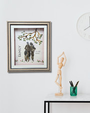 Family  Handmade Pebble Art Frame  Stone Wall Art Gift for Loved Ones
