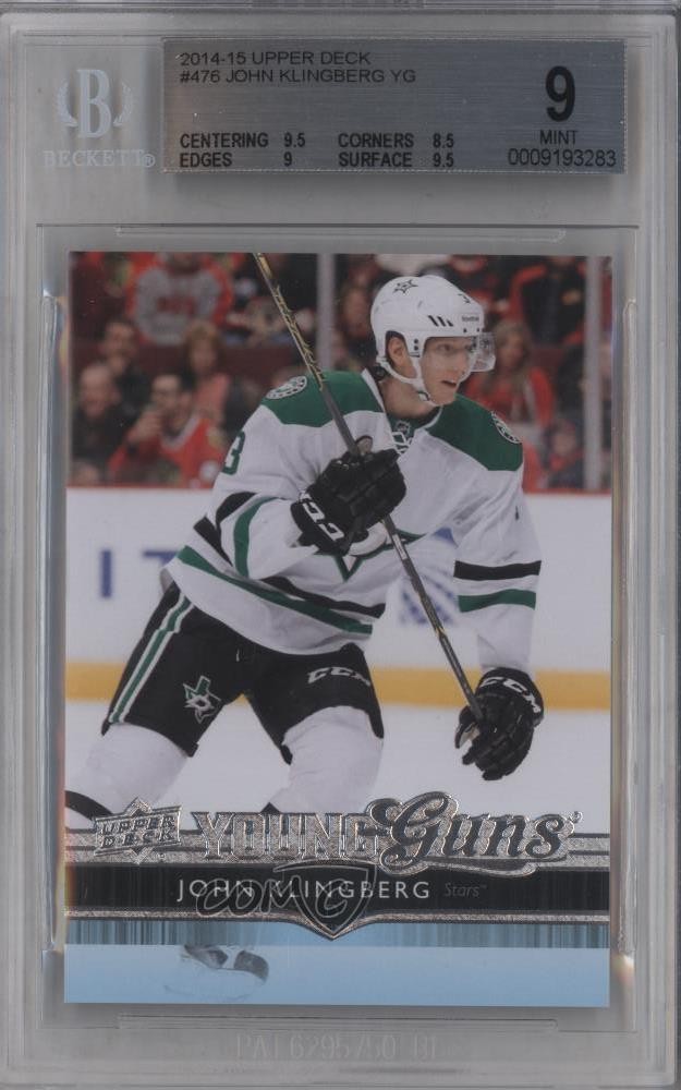 2014-15 Upper Deck Young Guns John Klingberg #476 BGS 9 MINT 6b1