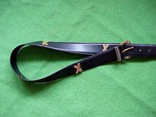 VTG PALOMA PICASSO Black Leather Belt Gold "X"- 1.25   M/75 - Made in Italy