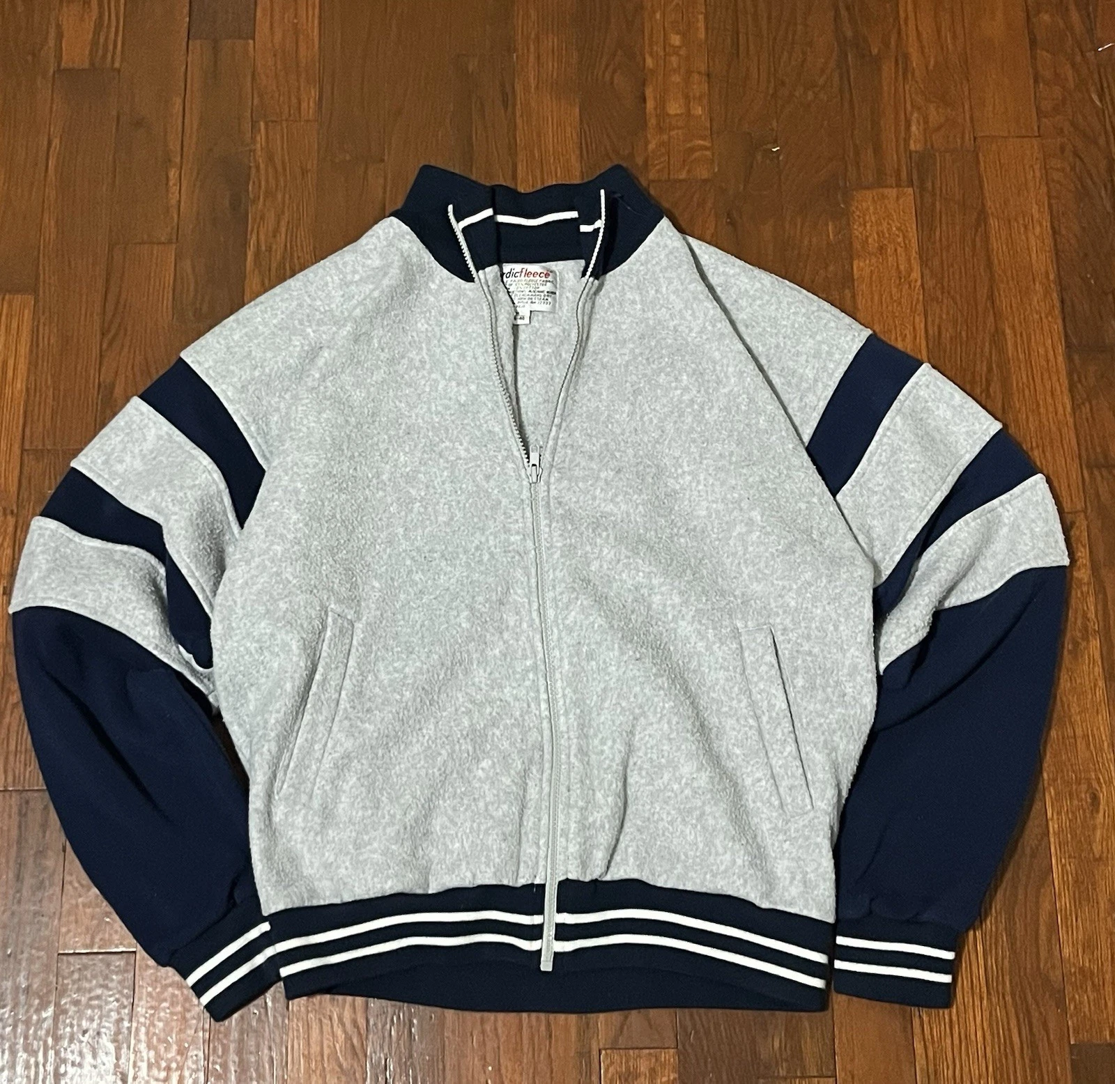 Vintage Nordic Fleece M Full Zip Jacket Original Patent Sample Double Fleece