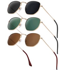 Hexagon Sunglasses For Women Men Polarized Square Sunglasses For Womens Sun G...