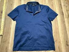 Boss Shirt, Men's Size Medium, Navy Blue, Polo Shirt, 1/4 Buttons, Regular Fit