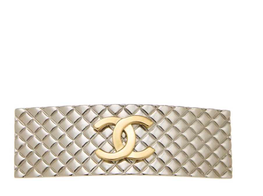 CHANEL SILVER CC BARRETTE