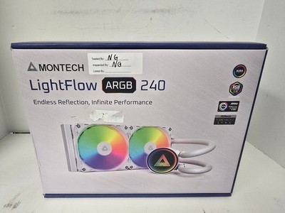 MONTECH LightFlow ARGB 240 CPU Liquid Cooler, 240mm AIO with 3100RPM Pump, 2x120