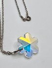 Crystal Snowflake Pendant Vintage Necklace 925 Sterling Silver 18” Chain — photo 5