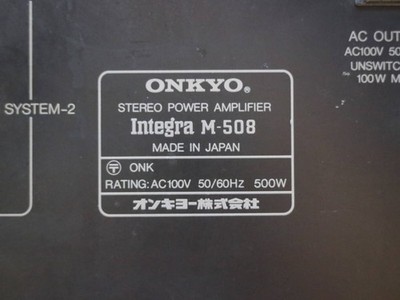 Onkyo Integra M-508 Power Amplifier Serviced Maintained Japan