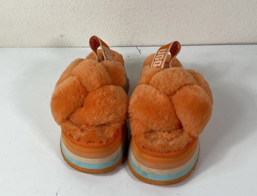 UGG Disco Knot Slides Orange Platform Sandal Sheepskin 1126383 Women Size 7 - Picture 24 of 24