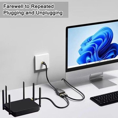 RJ45 Network Splitter Ethernet Splitter 1 to 2