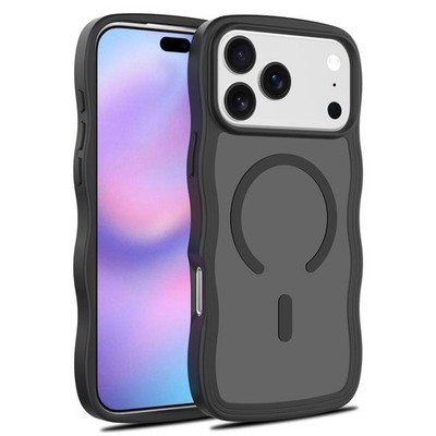 Für Apple iPhone 17 Pro Max MagSafe Skin Feel Wave Texture Design Hülle Schwarz
