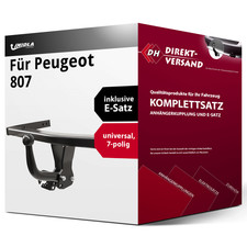 Anhängerkupplung starr + E-Satz 7pol universell für Peugeot 807 2005 - jetzt neu