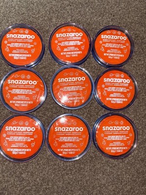 Snazaroo Face Paint Konvolut X9 Farben (Neu) - Orange - Halloween, Kürbis