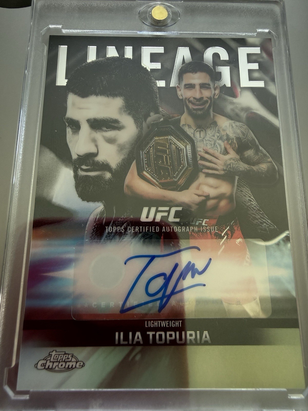 Ilia Topuria 2026 Topps UFC Chrome Lineage Autograph Card