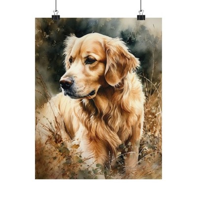 Golden Retriever Dog Art Print, Dog Wall Art, Animal Art Print, Pet Artwork