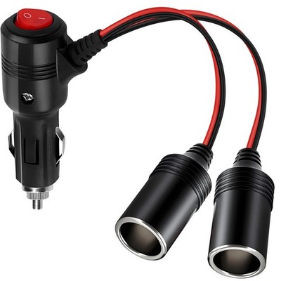 cigarette plug extender 12V Car Cigarette Lighter Splitter Adapter with On/Off Switch - Fast  Charging