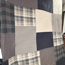 Woolrich Patchwork Quilt King Brown Gray Plaid Rustic Cabin Lodge Bedding Cover