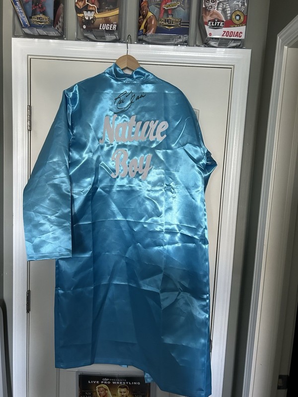 Ric Flair Signed Feather Robe Black Nature Boy WWF Autographed PROOF 