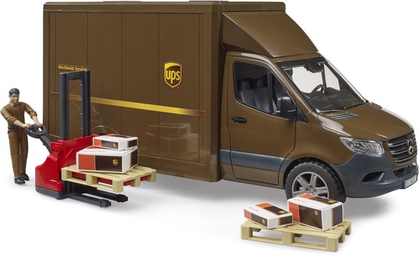 Bruder Spielfahrzeug Logistik Mb Sprinter Ups Mit Fahrer Und ZubehöR 02678-image