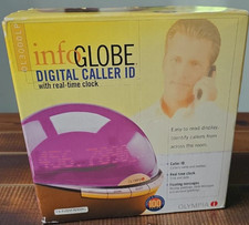 Olympia Infoglobe Digital Caller ID Clock Purple  100 NEW  3463 uu