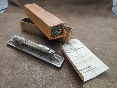 Vintage Stanley 34V 6'' eclipse level in box EXC