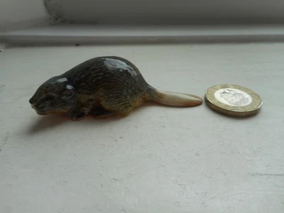 BEAVER -DETAILED MINIATURE POTTERY/CERAMIC BEAVER - UNUSUAL - Image 1 of 4